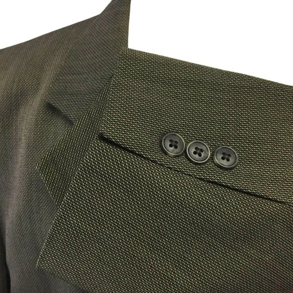J Ferrar Custom Fit Suit Jacket Blazer Sports Coat Mens 42R Brown Tweed Wool Ble - Picture 7 of 9